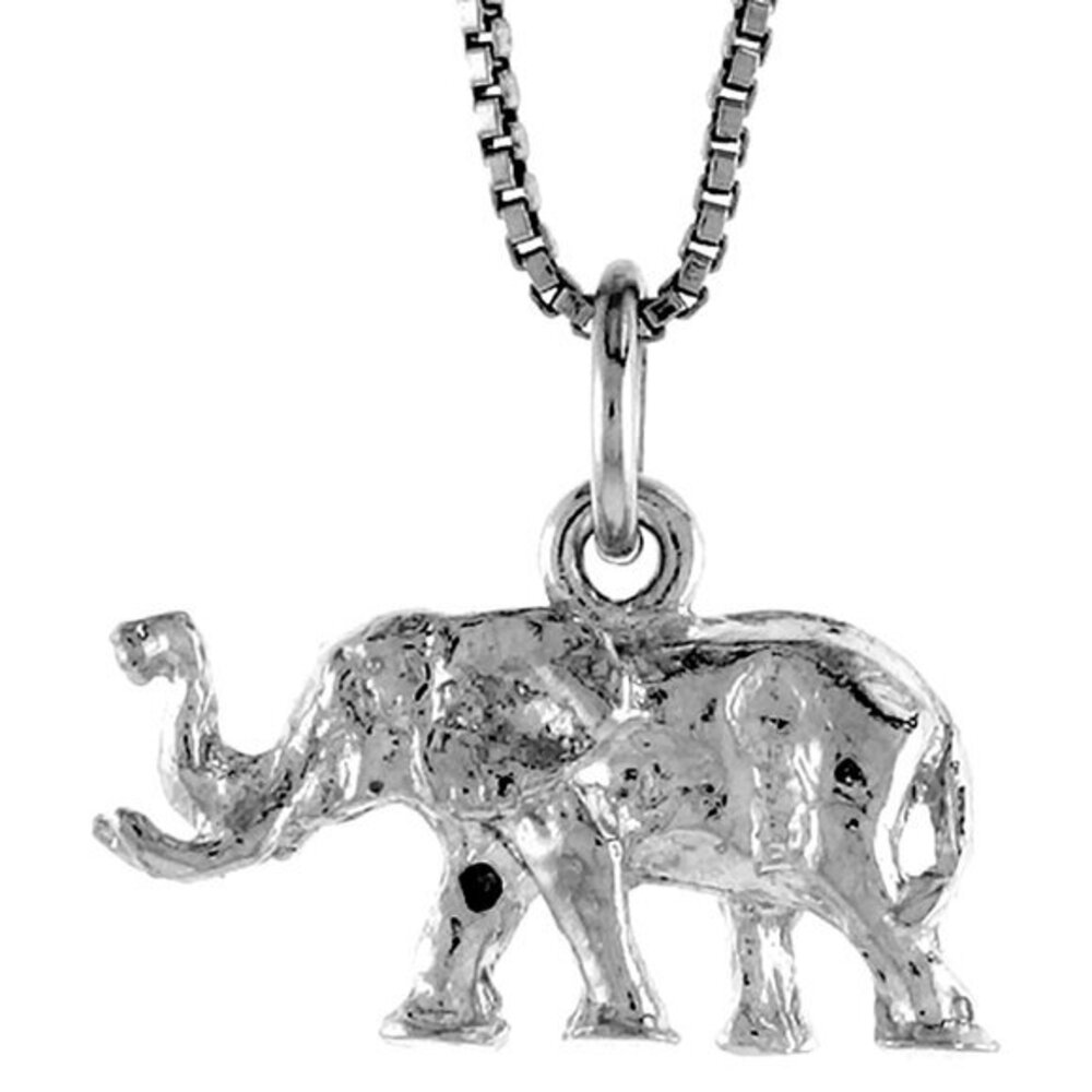 Sterling Silver Small Elephant Pendant, 3/8 inches